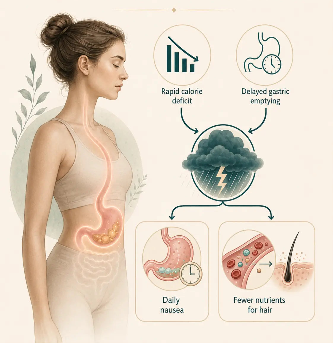 The metabolic effects of rapid calorie reduction and delayed gastric emptying