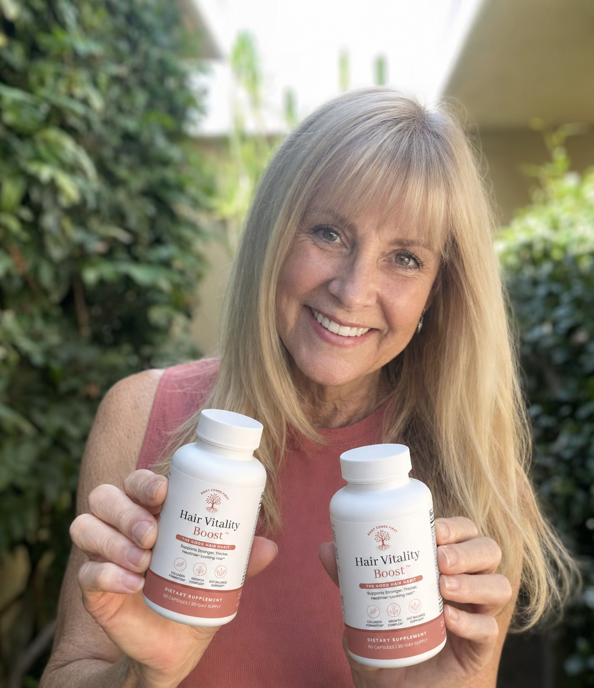 Hair Vitality Boost bottle and capsules