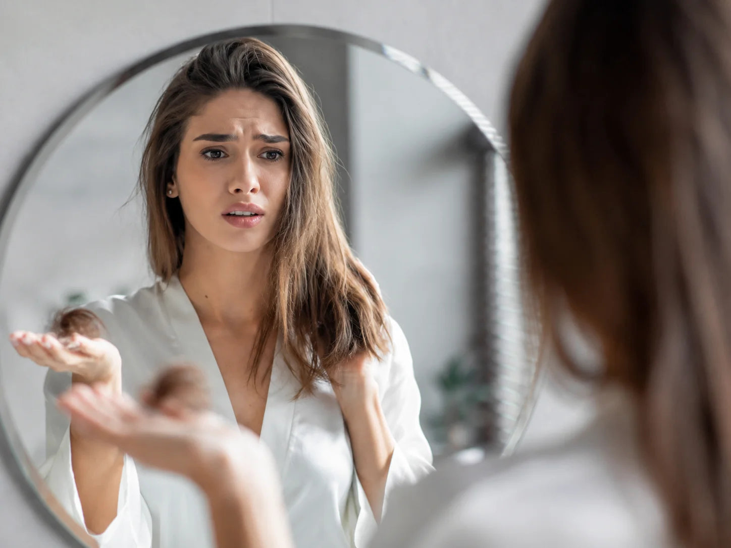 Woman learning about hair changes after rapid weight loss